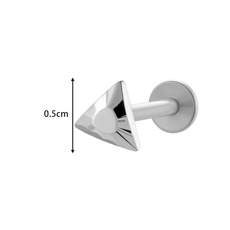 G23/F136 Titanium Piercing with Zircon Pendant Chain – Threaded Flat-Top Lip & Cartilage Piercing Earring Jewelry