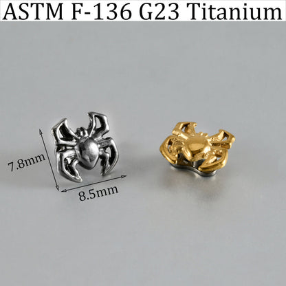 ASTM F136 Titanium Spider Dermal Anchor – Internally Threaded Surface & Collarbone Piercing Jewelry