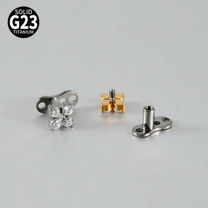 ASTM F136 Titanium Marquise Crown Microdermal – Elegant Collarbone & Chest Surface Implant Jewelry