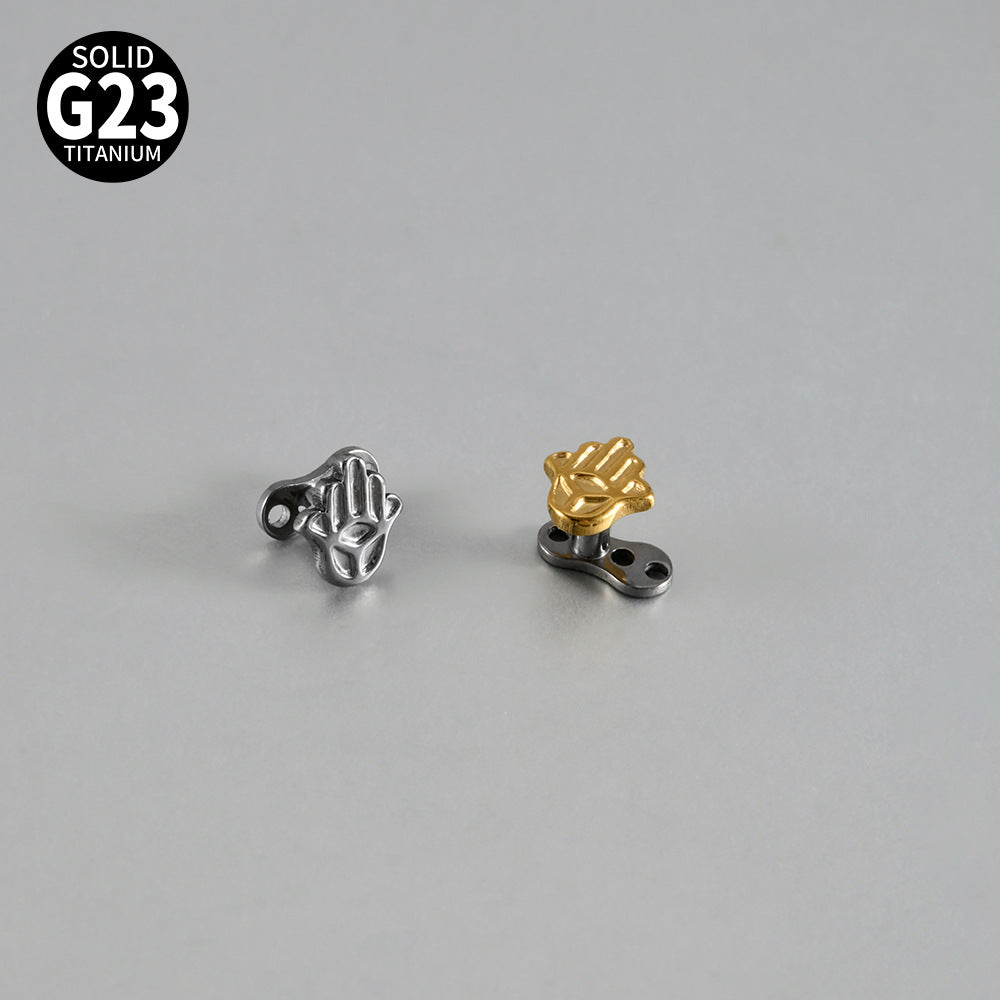 ASTM F136Titanium Hand Dermal Anchor – Palm-Shaped Skin Implant Piercing Jewelry