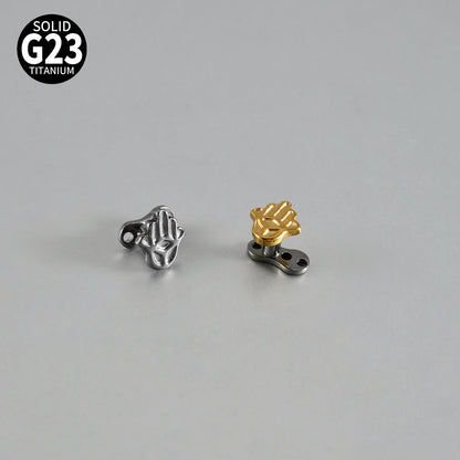ASTM F136Titanium Hand Dermal Anchor – Palm-Shaped Skin Implant Piercing Jewelry