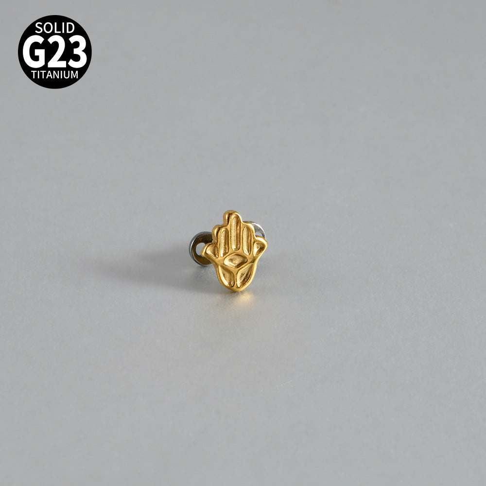 ASTM F136Titanium Hand Dermal Anchor – Palm-Shaped Skin Implant Piercing Jewelry