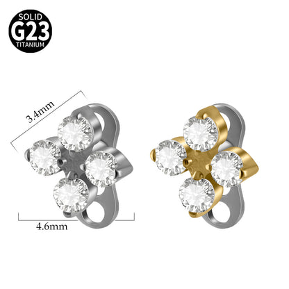 ASTM F136 Titanium Marquise Crown Microdermal – Elegant Collarbone & Chest Surface Implant Jewelry
