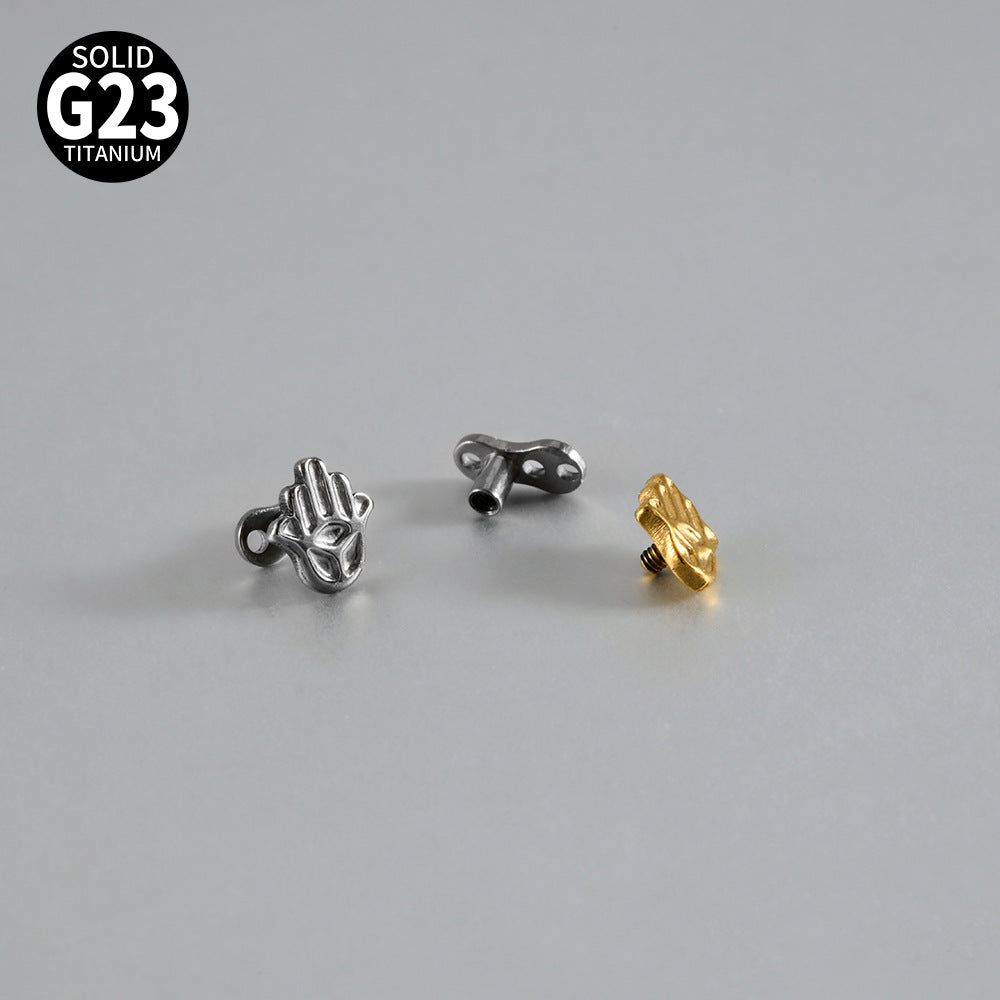 ASTM F136Titanium Hand Dermal Anchor – Palm-Shaped Skin Implant Piercing Jewelry