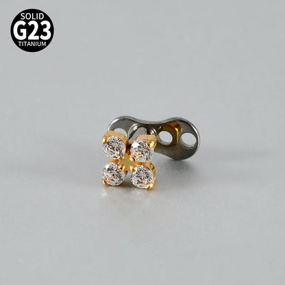 ASTM F136 Titanium Marquise Crown Microdermal – Elegant Collarbone & Chest Surface Implant Jewelry