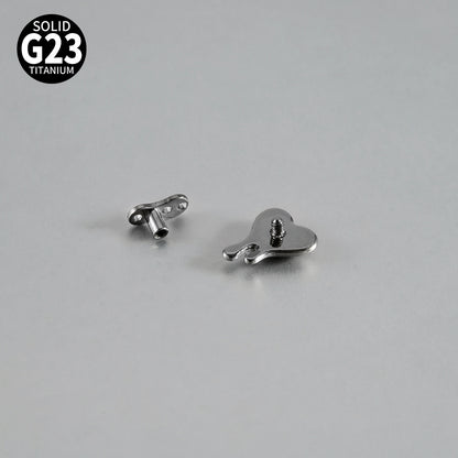 ASTM F136 Titanium Liquid Heart Dermal Anchor Implant – Melted Heart Skin Implant Piercing Jewelry
