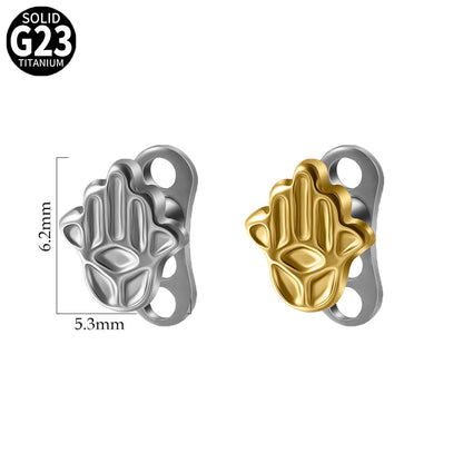 ASTM F136Titanium Hand Dermal Anchor – Palm-Shaped Skin Implant Piercing Jewelry