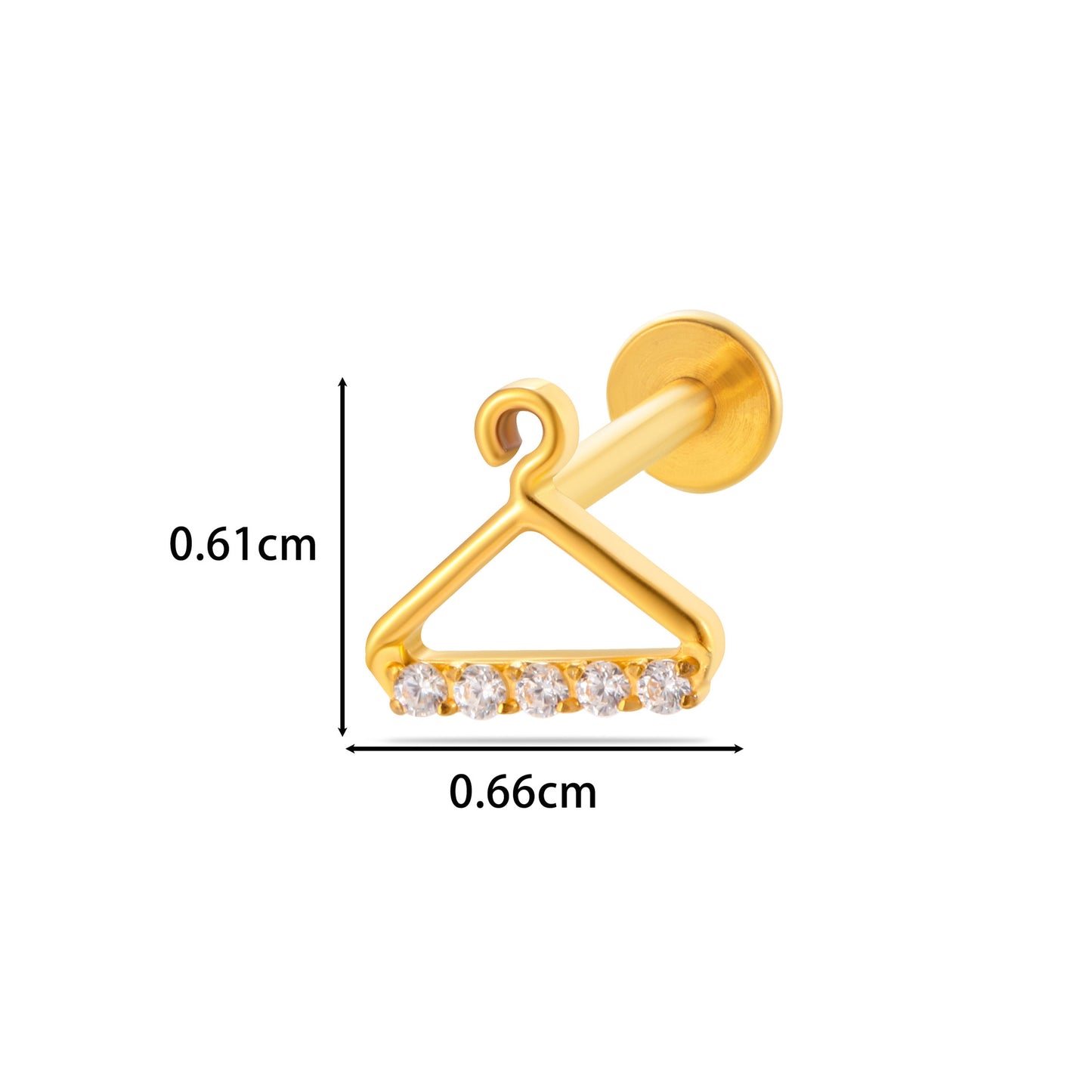 F136 Titanium Zircon Piercing Jewelry – Geometric & Nature-Inspired Internally Threaded Lip & Cartilage Studs