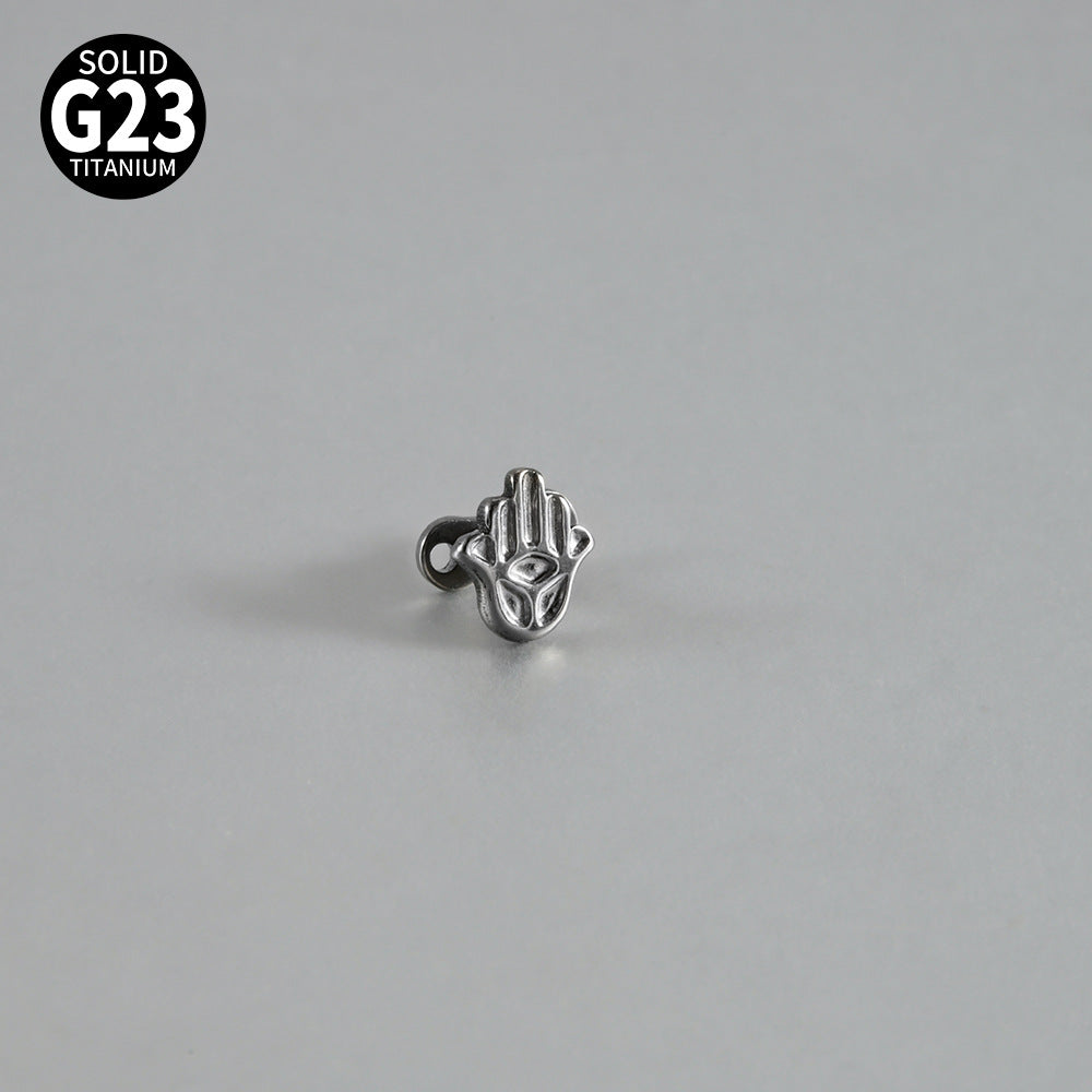 ASTM F136Titanium Hand Dermal Anchor – Palm-Shaped Skin Implant Piercing Jewelry