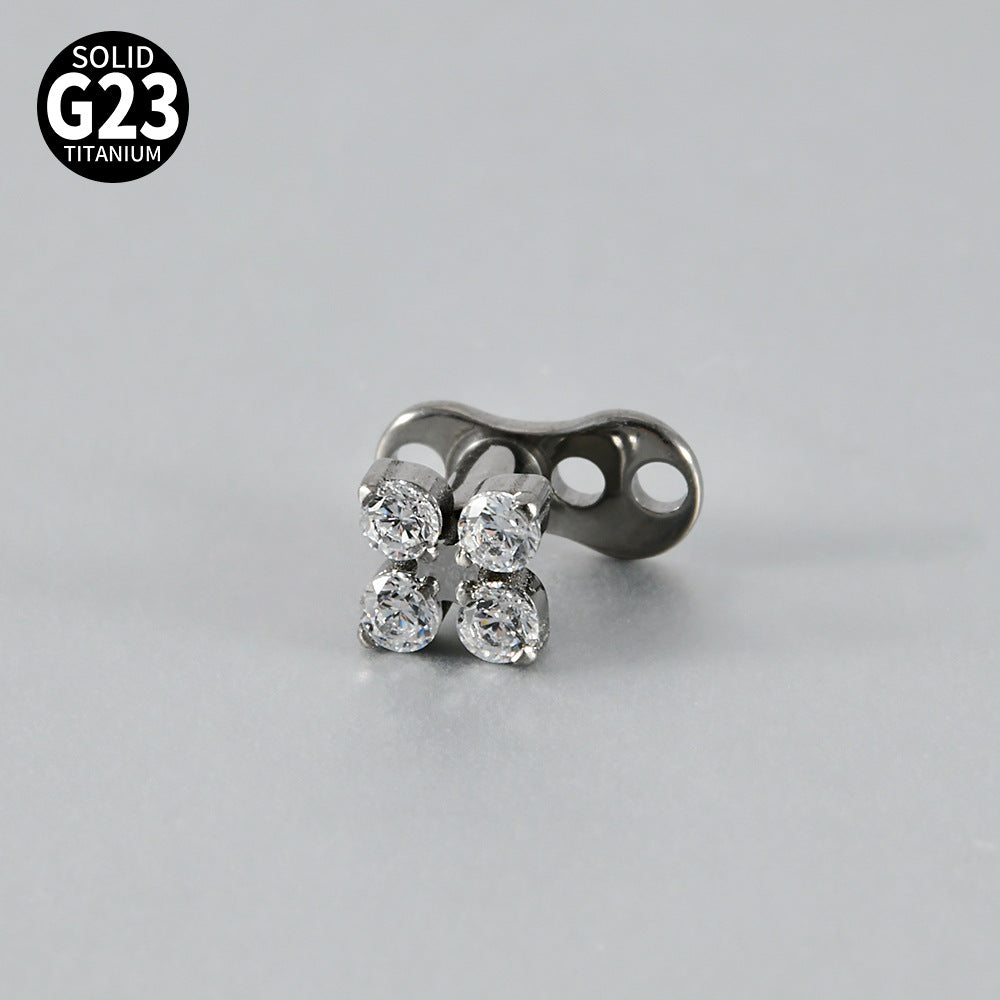 ASTM F136 Titanium Marquise Crown Microdermal – Elegant Collarbone & Chest Surface Implant Jewelry