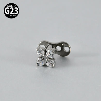 ASTM F136 Titanium Marquise Crown Microdermal – Elegant Collarbone & Chest Surface Implant Jewelry