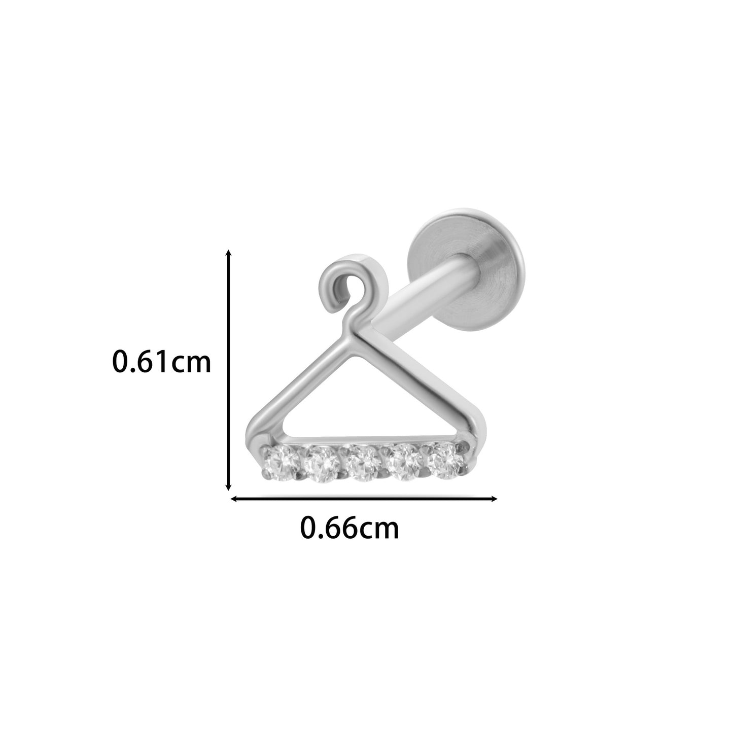 F136 Titanium Zircon Piercing Jewelry – Geometric & Nature-Inspired Internally Threaded Lip & Cartilage Studs