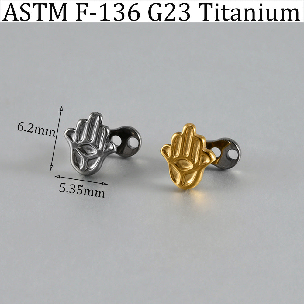 ASTM F136Titanium Hand Dermal Anchor – Palm-Shaped Skin Implant Piercing Jewelry