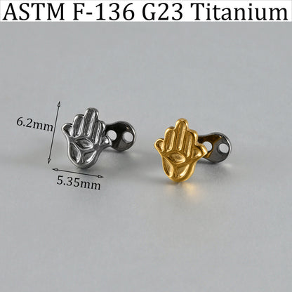 ASTM F136Titanium Hand Dermal Anchor – Palm-Shaped Skin Implant Piercing Jewelry