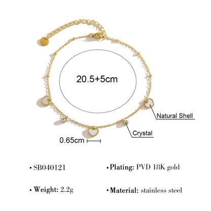 18K Gold Plated Titanium Steel Fashion Layered Butterfly Heart Flower Bracelet Set – Luxe Versatile Design