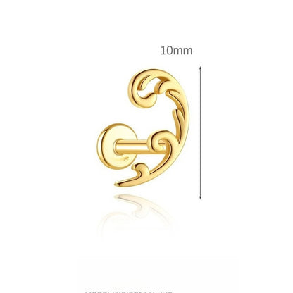 ASTM F136 Geometric Star Rhinestones Flat Back Cartilage Piercing Earrings