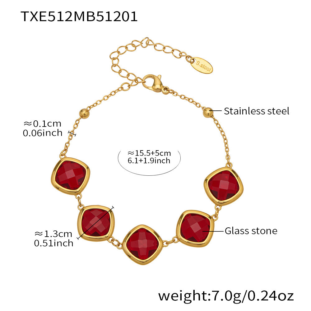 Modern Geometric Glass Jewelry | Stainless Steel Necklaces, Bracelets & Earrings