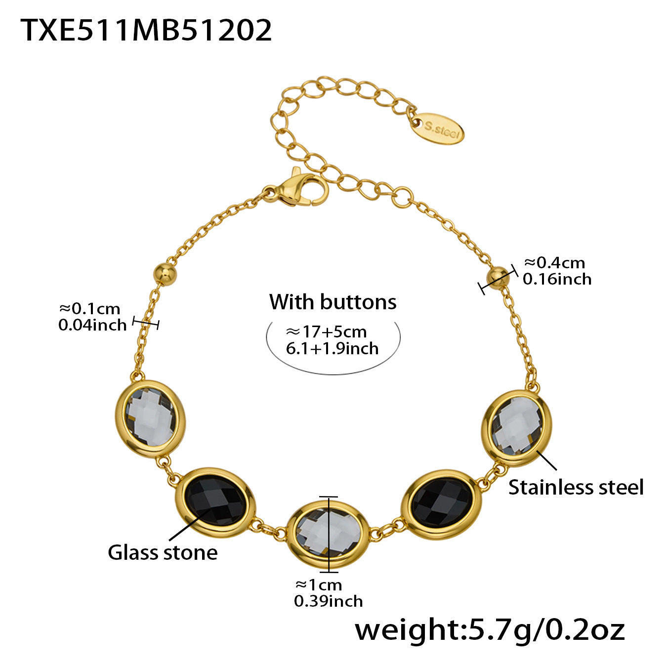 Candy Color Oval Glass Stone Necklace, Bracelet & Earrings Set – Stainless Steel | Fashion Jewelry | Colorful Minimalist Accessories