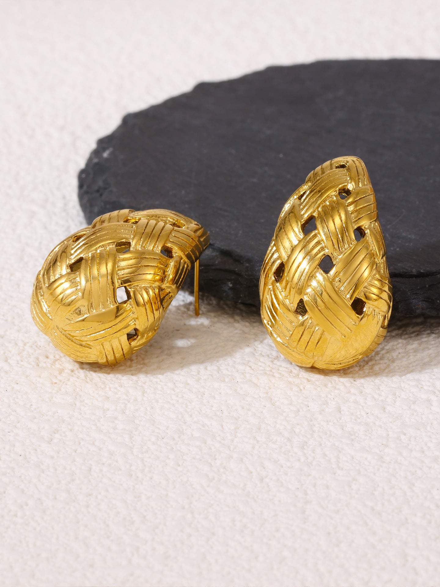 Elegant Teardrop Zircon Earrings – Stainless Steel Enamel, Pearl & Rhinestone Collection | Hypoallergenic Fashion Jewelry