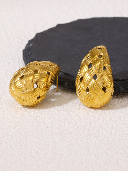 Elegant Teardrop Zircon Earrings – Stainless Steel Enamel, Pearl & Rhinestone Collection | Hypoallergenic Fashion Jewelry