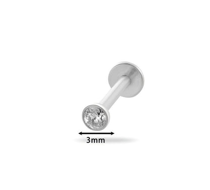 G23/F136 Titanium Zircon Internally Threaded Lip & Cartilage Piercing | Stylish and Hypoallergenic Jewelry