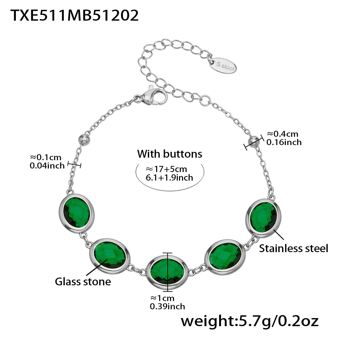 Candy Color Oval Glass Stone Necklace, Bracelet & Earrings Set – Stainless Steel | Fashion Jewelry | Colorful Minimalist Accessories