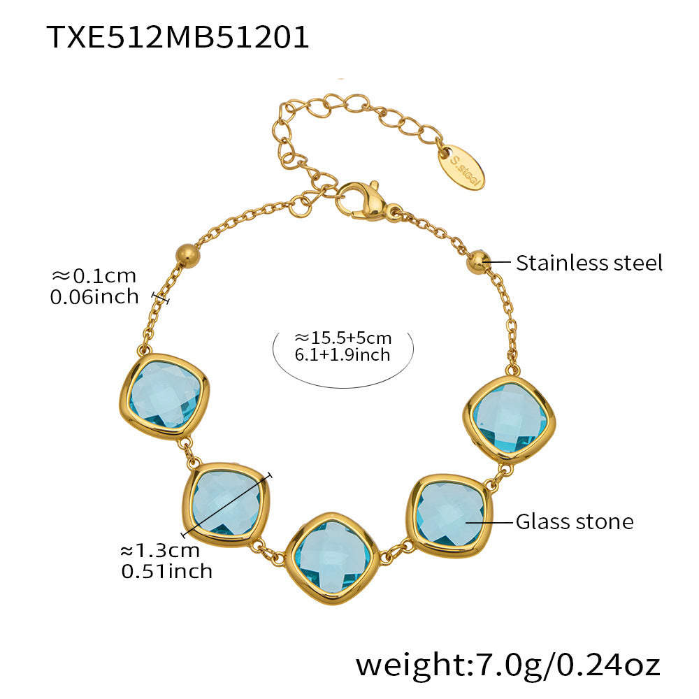 Modern Geometric Glass Jewelry | Stainless Steel Necklaces, Bracelets & Earrings