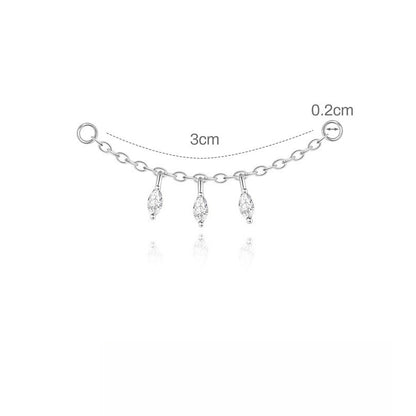 ASTM F136 Moissanite Tassel Pendant Cartilage Chain Piercing Earrings accessories