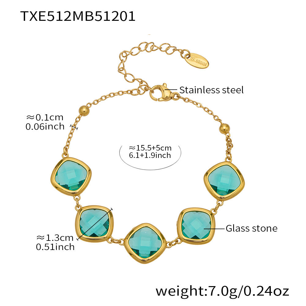 Modern Geometric Glass Jewelry | Stainless Steel Necklaces, Bracelets & Earrings