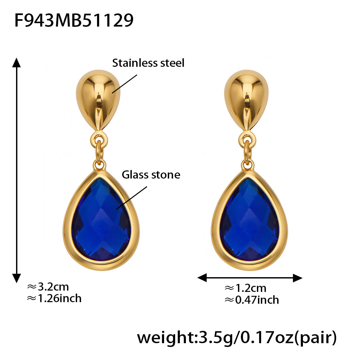 Stainless Steel Oval Gemstone Jewelry Series – Long Pendant Necklace · Bracelet · Drop Earrings | WANTI Jewelry