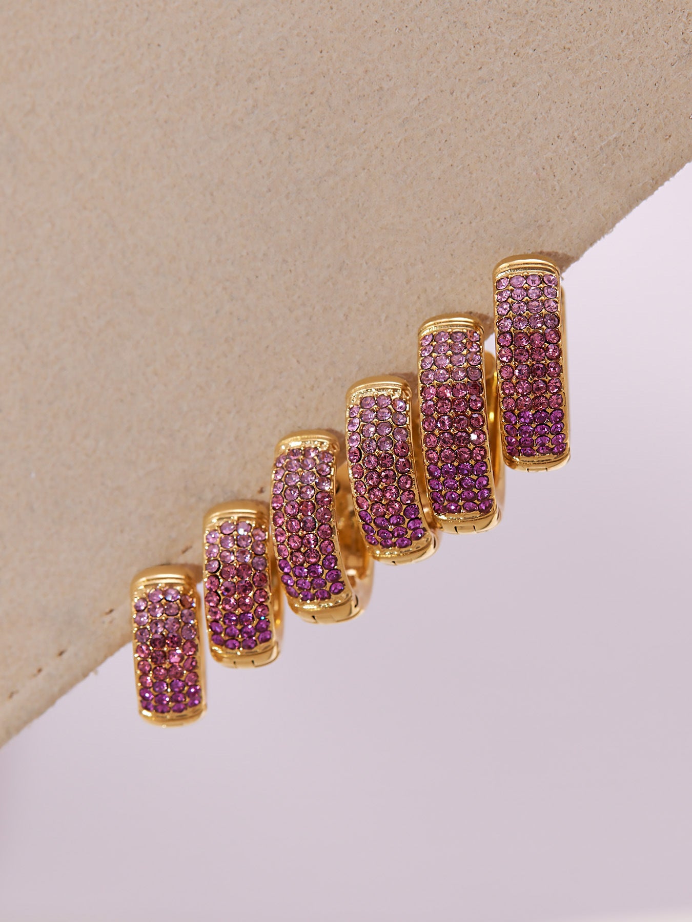 Stainless Steel Geometric Round Zircon Earrings – Multicolor Sparkle Hoop Earrings | WANTI Jewelry