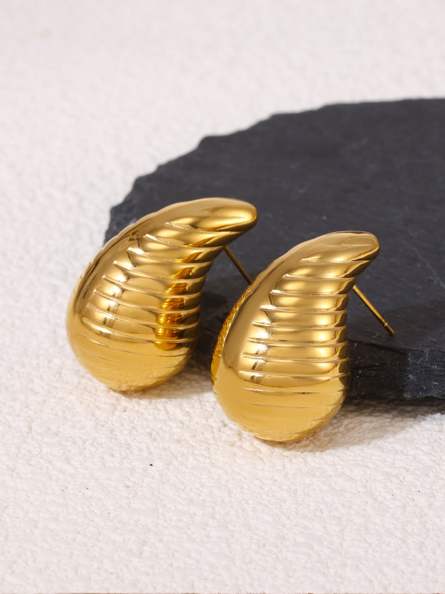 Elegant Teardrop Zircon Earrings – Stainless Steel Enamel, Pearl & Rhinestone Collection | Hypoallergenic Fashion Jewelry