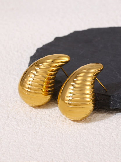 Elegant Teardrop Zircon Earrings – Stainless Steel Enamel, Pearl & Rhinestone Collection | Hypoallergenic Fashion Jewelry