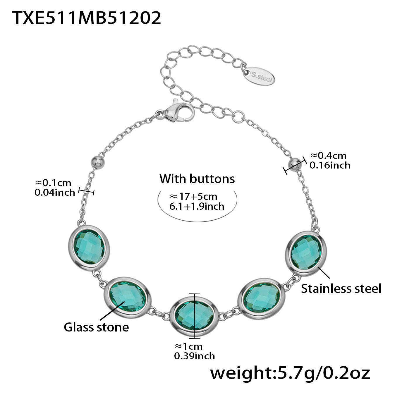 Candy Color Oval Glass Stone Necklace, Bracelet & Earrings Set – Stainless Steel | Fashion Jewelry | Colorful Minimalist Accessories