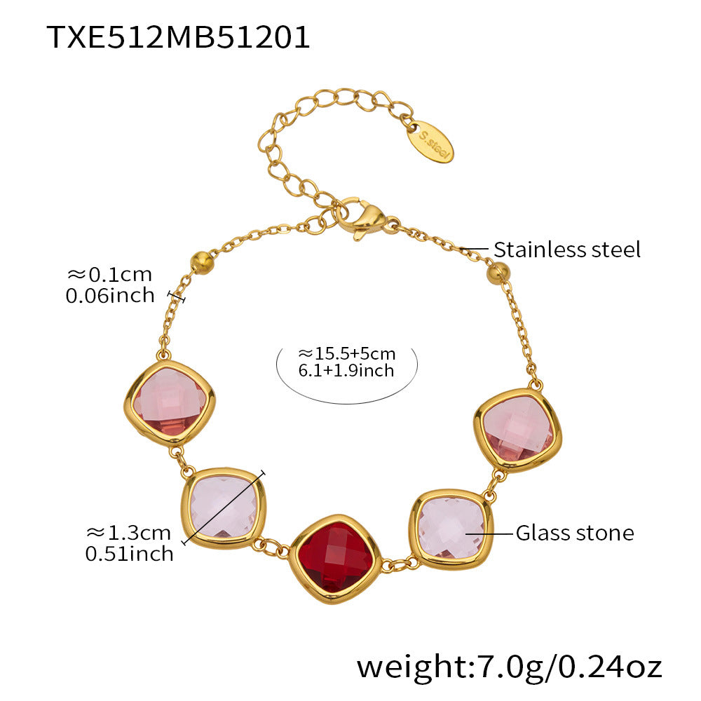 Modern Geometric Glass Jewelry | Stainless Steel Necklaces, Bracelets & Earrings