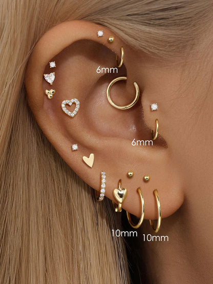 14K Gold Polished Hinged Hoop – Single Minimalist Earring