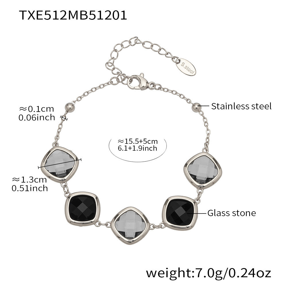 Modern Geometric Glass Jewelry | Stainless Steel Necklaces, Bracelets & Earrings