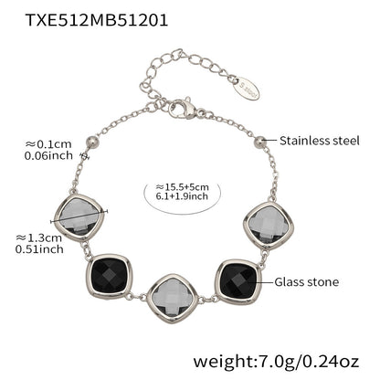 Modern Geometric Glass Jewelry | Stainless Steel Necklaces, Bracelets & Earrings