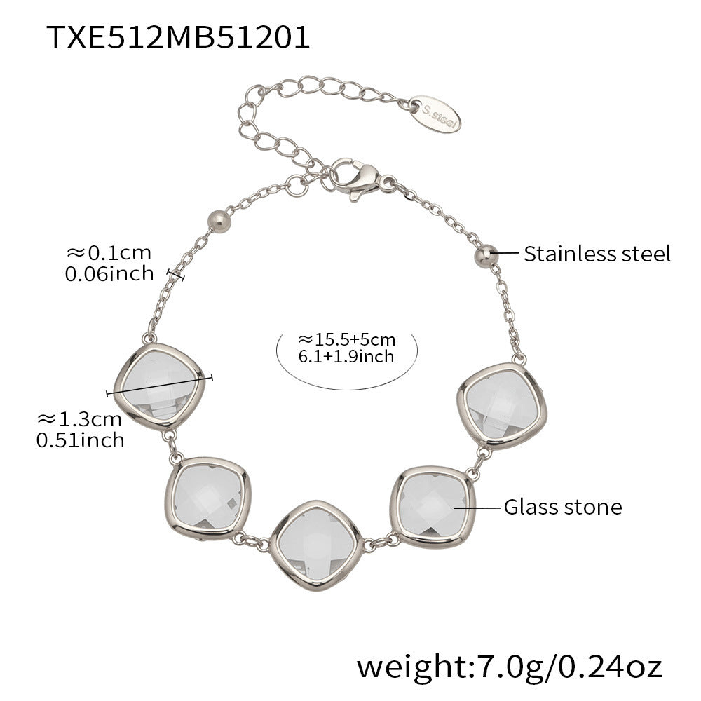 Modern Geometric Glass Jewelry | Stainless Steel Necklaces, Bracelets & Earrings