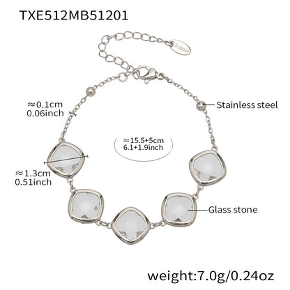 Modern Geometric Glass Jewelry | Stainless Steel Necklaces, Bracelets & Earrings