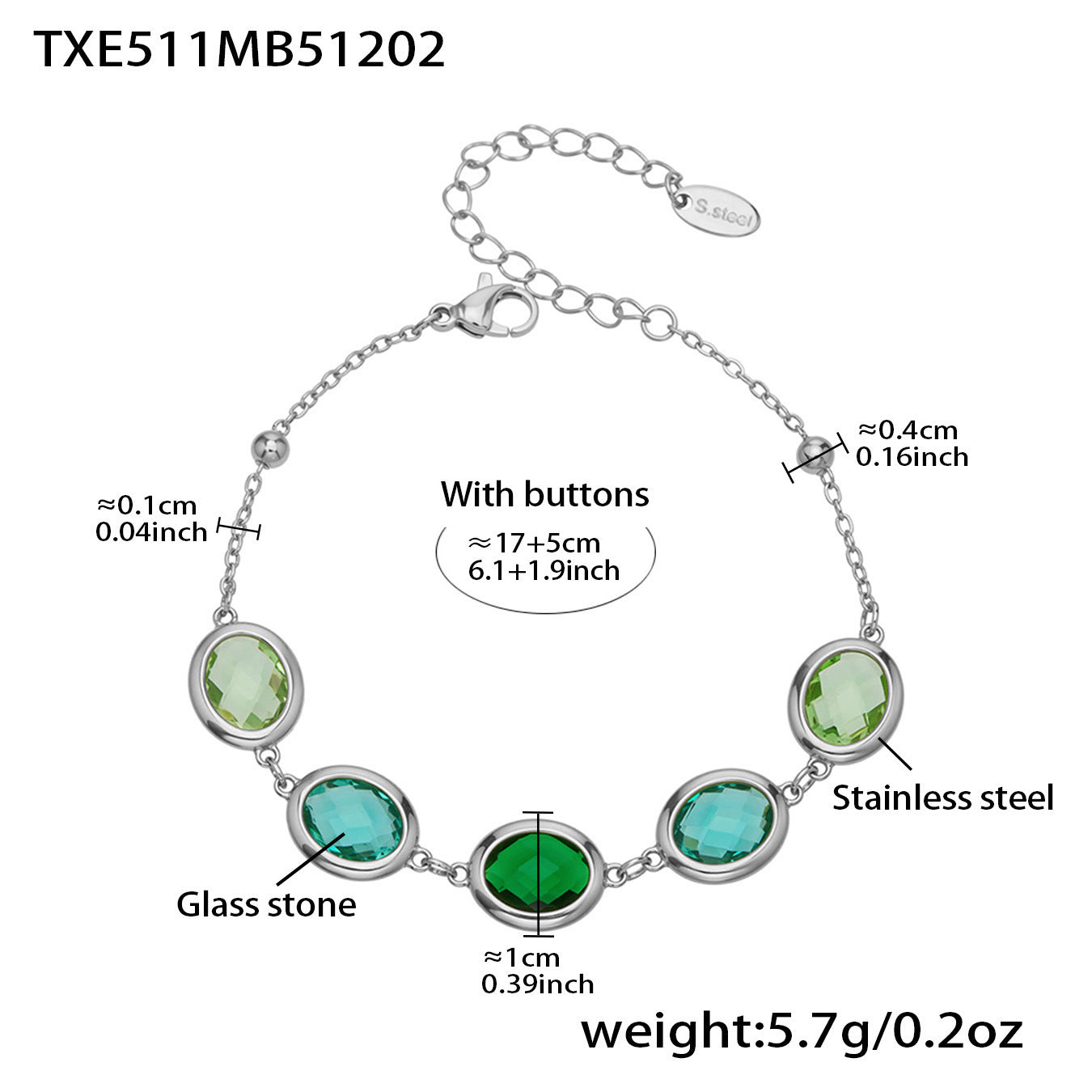 Candy Color Oval Glass Stone Necklace, Bracelet & Earrings Set – Stainless Steel | Fashion Jewelry | Colorful Minimalist Accessories