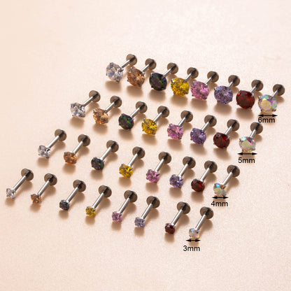 Minimalist Titanium Cartilage Barbell with Zircon – Hypoallergenic Piercing Jewelry