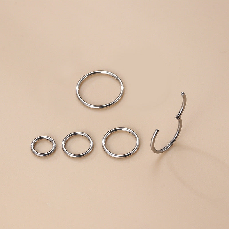 G23/F136 Titanium Seamless Hoop Ring Lip Nose Ear Piercing Jewelry 16G – Gold & Silver (6mm/8mm/10mm/12mm/14mm)