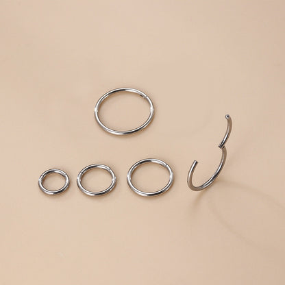 G23/F136 Titanium Seamless Hoop Ring Lip Nose Ear Piercing Jewelry 16G – Gold & Silver (6mm/8mm/10mm/12mm/14mm)