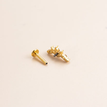 G23 Titanium Internally Threaded CZ Cartilage Stud – Hypoallergenic, Lightweight, Durable Piercing Jewelry