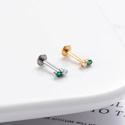 Titanium Zircon Piercing Stud – Hypoallergenic & Minimalist Jewelry