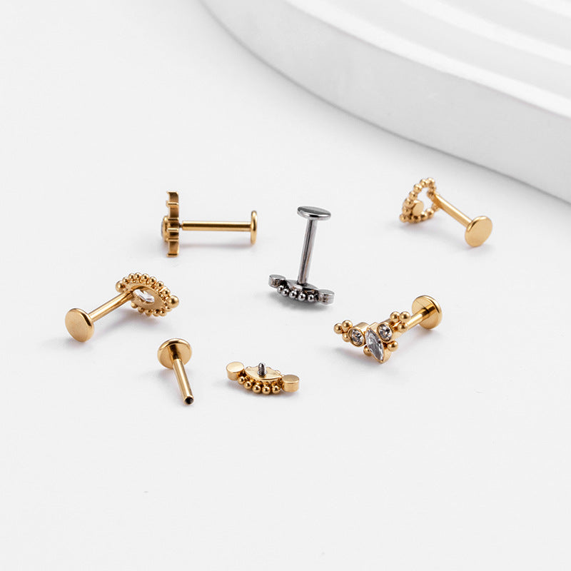 Titanium Zircon Piercing Stud – Hypoallergenic Minimalist Jewelry