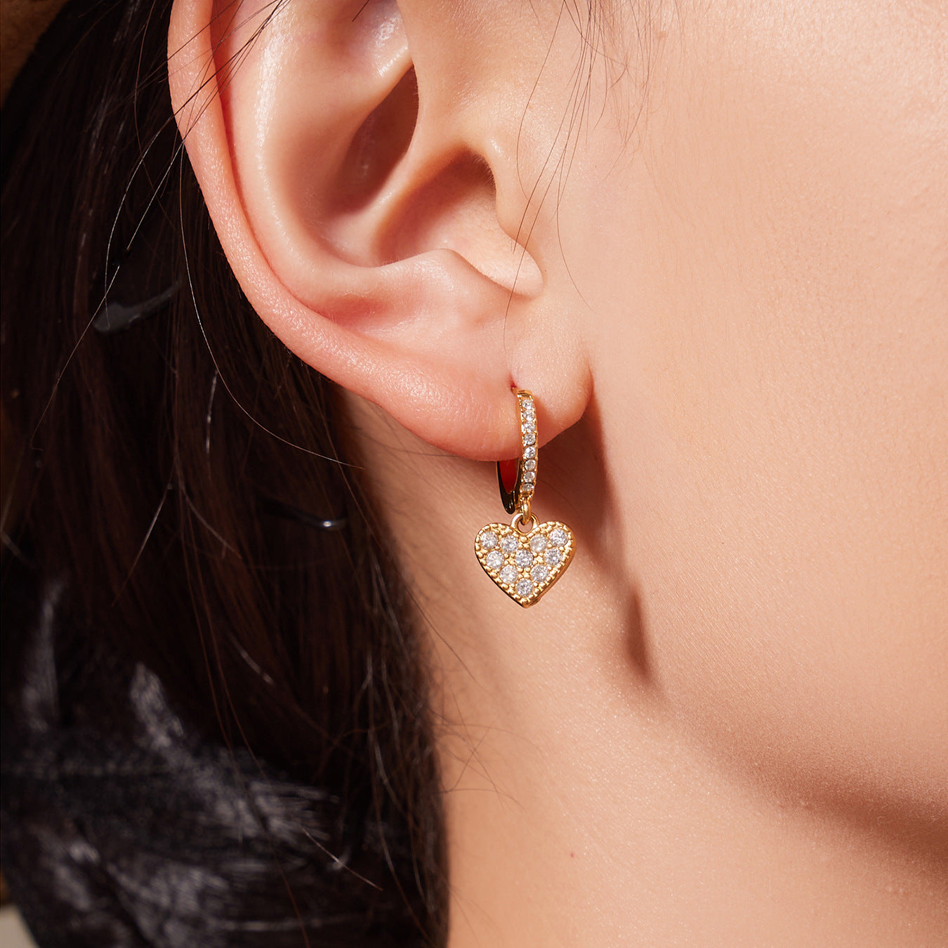 Hollow Heart Zircon Stainless Steel Necklace Bracelet Anklet Earrings – Minimalist Romantic Jewelry Set