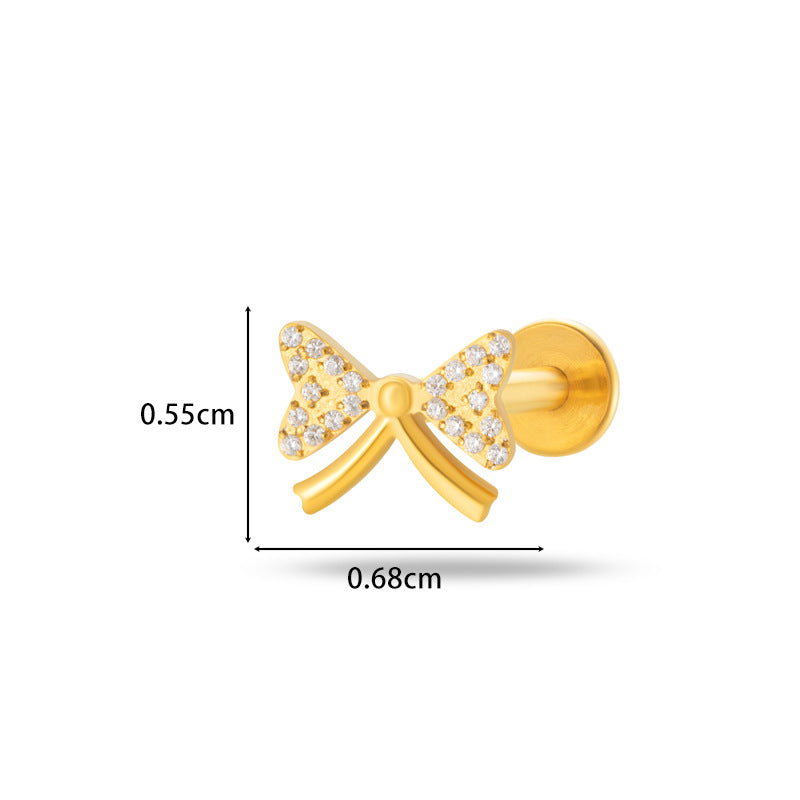 G23/F136 Titanium Flower Flat Back Labret Stud – 9 Designs | Hypoallergenic Cartilage Piercing Jewelry