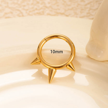 G23 Titanium Spike Hoop Earrings | Hypoallergenic Hinged Clicker Piercing Jewelry for Men & Women